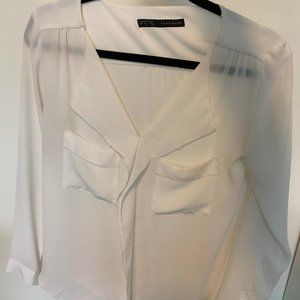 White Silk-feel Zara Blouse